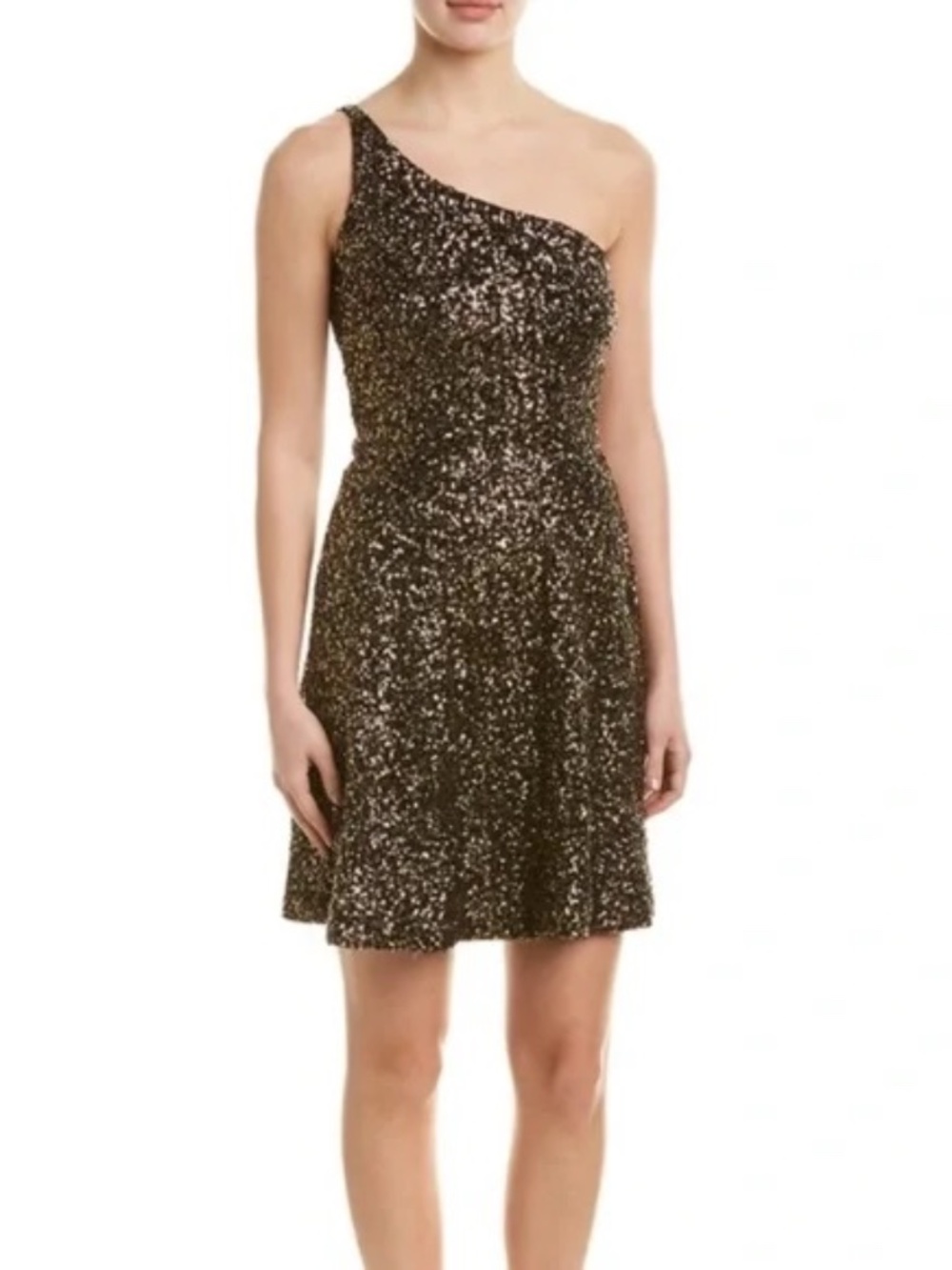 Dress the Population- Tina Sequin Dress- Antique Gold-Large